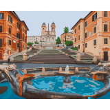 Piazza di Spagna v Římě 40x50cm, Art Craft - vypnuté plátno na rám