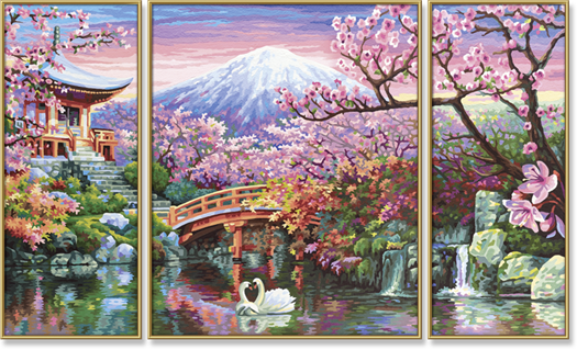 Třešňové květy v Japonsku (50 x 80 cm) - rozbalené