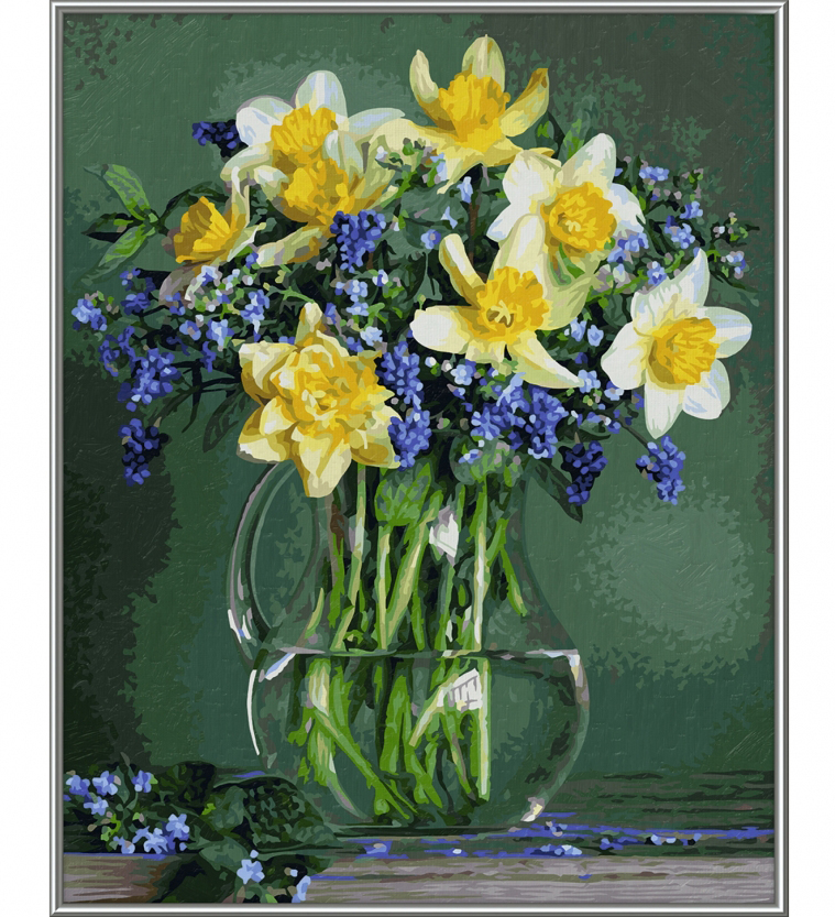 Kytice jarních květin (40 x 50 cm)