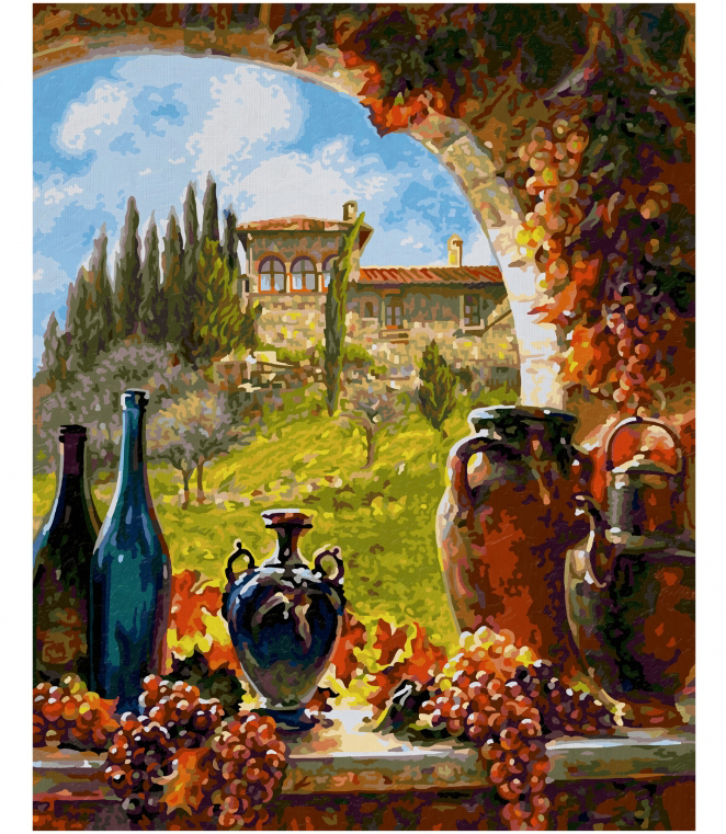 Toskánské víno (40 x 50 cm)
