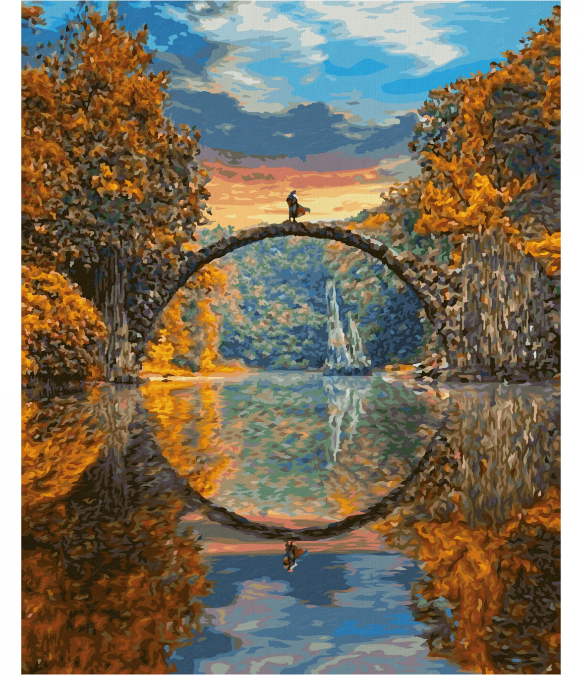 Ďáblův most na jezeře Rakotzsee (40 x 50 cm)