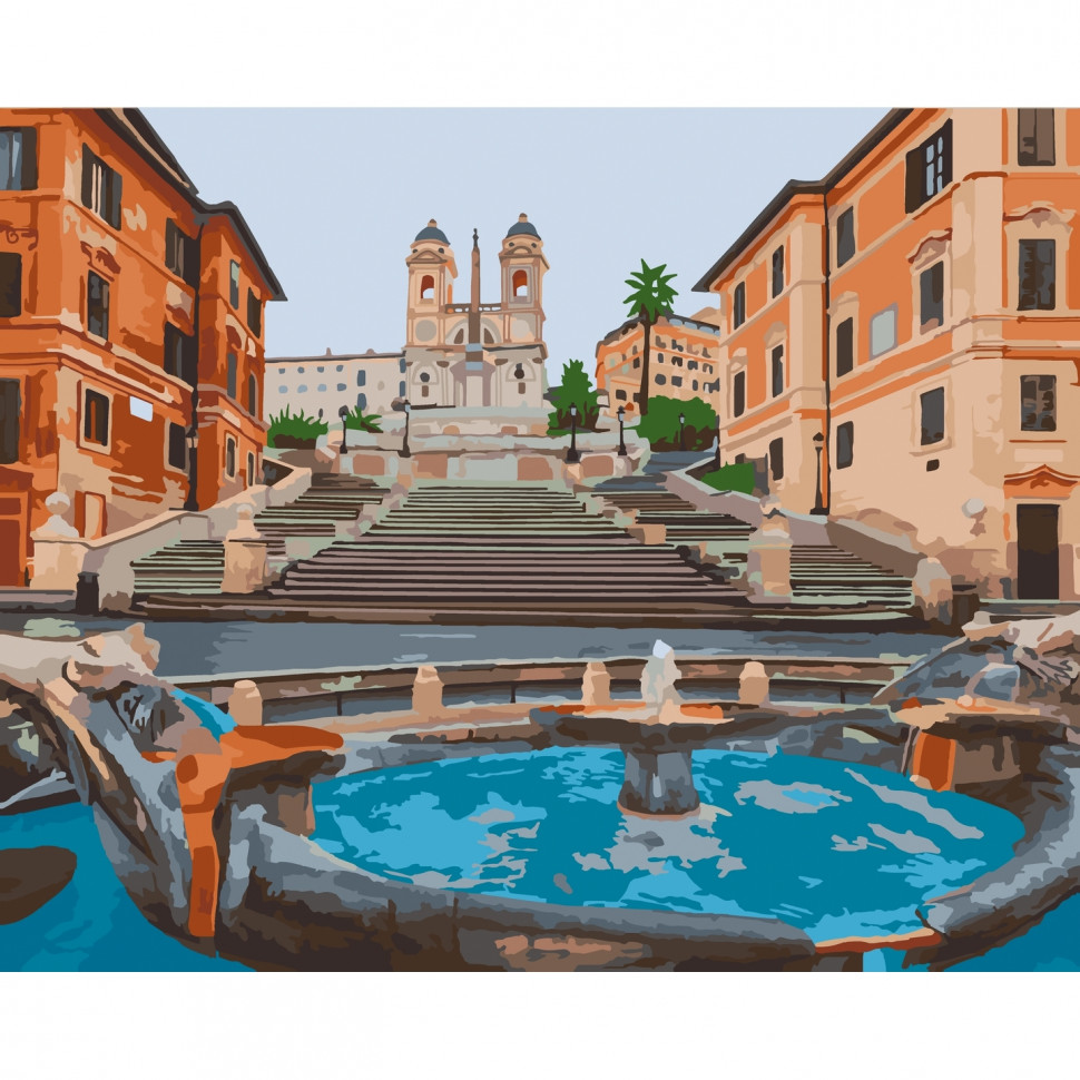 Piazza di Spagna v Římě 40x50cm, Art Craft - vypnuté plátno na rám