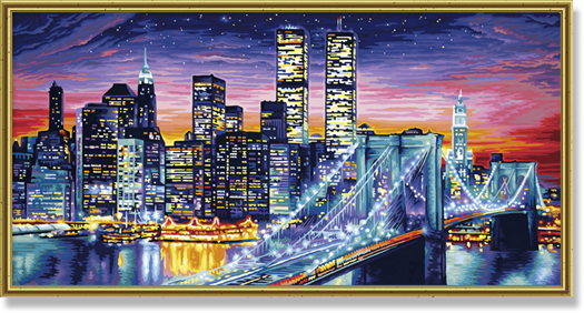 Noční Manhattan (40 x 80 cm)