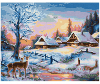 Zimní krajina (24 x 30 cm) - rozbalené