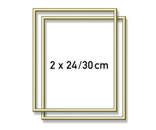 2 Hliníkové rámy 24x30cm zlaté