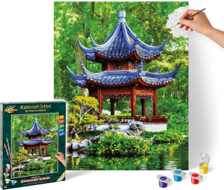 Pagoda v japonské zahradě (40 x 50 cm)
