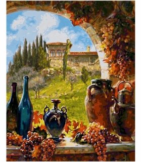 Toskánské víno (40 x 50 cm)