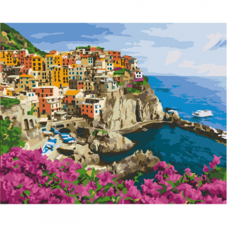 Cinque Terre v Itálii 40x50cm, Art Craft - vypnuté plátno na rám